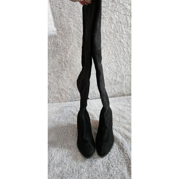 NEW BP Luke Over‎ The Knee Boots Block Heel Side Zip Casual Black Womens Size 8M - Picture 2 of 10